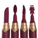 The My Secret Screaming O Premium Lipstick Vibrator comes in four burgundy shades with gold bases, each featuring a unique tip—classic slant, spiral, comb-like, and butterfly—for discreet beauty and powerful pleasure.
