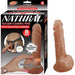 Natural Realskin 8 Inch Squirting Dildo with Harness - Chocolate with the box