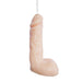 Introducing the Natural Realskin Squirting Dildo 7.5 Inch - Vanilla by Nasstoys, a detailed and textured candle shaped like an erect penis, crafted from flexible TPR material in a pale fleshtone color. This unique product features an extendable wick emerging from the top for a truly eye-catching display.