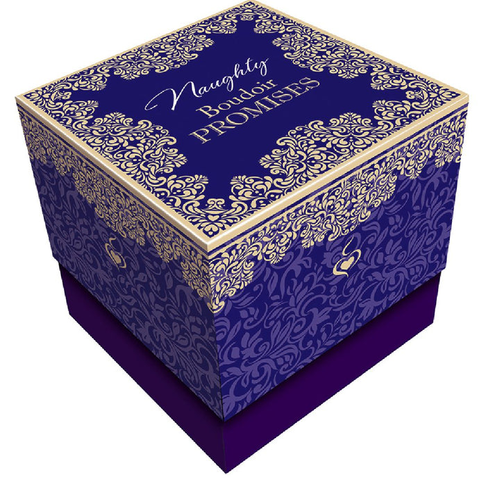 Boudoir Promises - Naughty  blue box on white background 