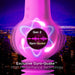 A glowing purple device labeled "New York Gyro Quake Thrusting 9.75 Inch Silicone Dildo" from the brand Blush, with a pulse waveform at the center and a blue and purple aura surrounding it. The background showcases a cityscape at night while text reads, "Exclusive Gyro-Quake™ High Performance Technology featuring multiple vibrating modes and a waterproof design.