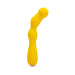 The Nu Sensuelle Nubii Siren Flexible Vibrator is a bright yellow, curved silicone G-spot toy with three rounded segments, shown upright on a white background.