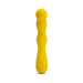 The Nu Sensuelle Nubii Siren Flexible Vibrator is a yellow silicone G-spot toy with a wavy, textured shaft, rounded tip, control button with plus/minus symbols by the base, and turbo boost mode, shown on a white background.