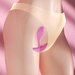 A digital illustration depicts a person in beige underwear wearing the Oly 2 Pressure Sensing App-Enabled Wearable Vibrator, ergonomically curved and positioned at the pelvic area for discreet, hands-free pleasure.