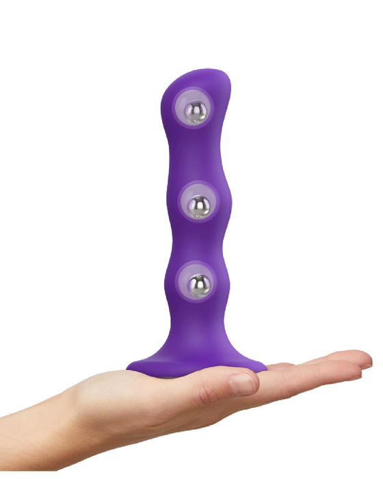 Geisha Jiggle Ball 6 Inch Silicone Suction Cup Dildo - Purple