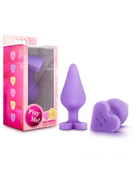 Do Me Now Naughty Candy Heart Purple Butt Plug