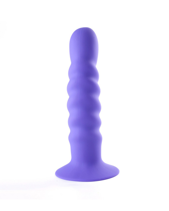 Kendall Firm Silicone 8 Inch Ribbed Dildo - Purple