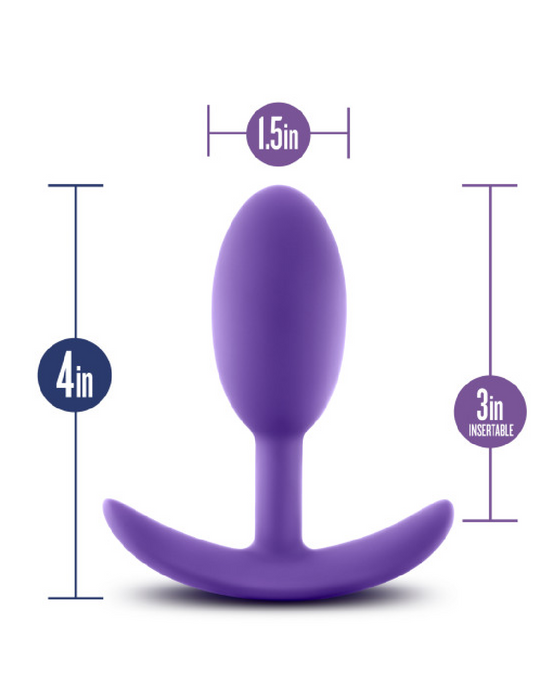 Luxe Medium Wearable Silicone Vibra Slim Plug - Purple