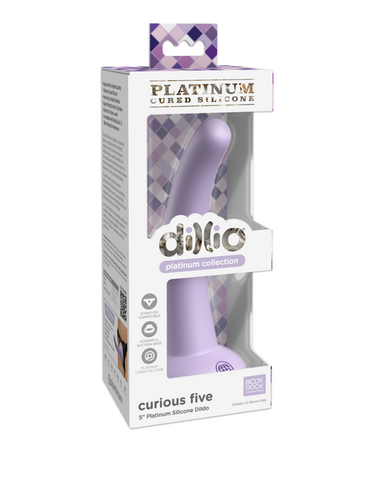 Dillio Platinum Curious Five 5 Inch Dildo - Purple