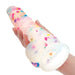 Party Marty 7.5 Inch Silicone Rainbow Confetti Dildo with Suction Cup
