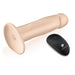 Pegasus 8" Realistic Vibrating Strap-on Dildo and Harness Set - Vanilla Tone showing the suction cup and remote