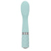 The image shows the teal-colored Pillow Talk Sassy G-spot Vibrator by BMS Enterprises. The upper part is smooth and elongated, while the lower part features a textured, quilted pattern for grip. A silver ring separates the smooth and textured sections. Made from premium silicone, its design is sleek and modern with powerful vibrations.