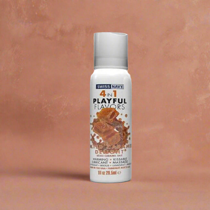 Playful Flavors Salted Caramel Delight 4 in 1 Warming Lubricant 1 oz bottle 
