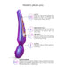 The Pleaser Flapping Oral Sex Vibrator is a purple, curved, couple-friendly toy with automatic Sense Touch mode, LED switch, flexible fit for all anatomies, and a flapping design that simulates oral sex for clitoral stimulation.
