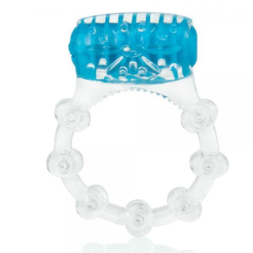 Quickie Beginner's Stretchy Vibrating Cock Ring blue