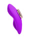 Panty Vibrator for Beginners in a Bag  side view- displays the curve that hugs your clit and the gold raised space to hold toy