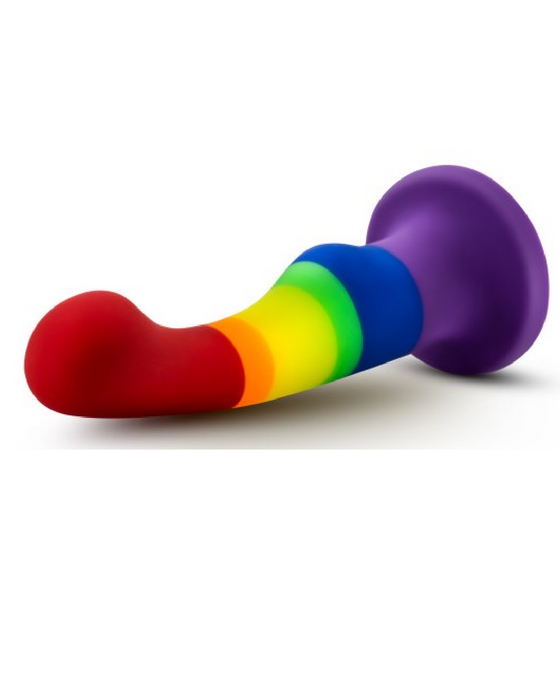 Pride 6 Inch Rainbow Striped Silicone Suction Cup Dildo