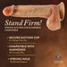 Image of a Blush Raphael Ultra Realistic 9.5 Inch Silicone Dildo with Sliding Foreskin in Caramel, featuring a suction cup base. Text: "Stand Firm! Strong Suction Cup & Strap-On Compatible. Secure Suction Cup for Hands-Free Use. Compatible with Harnesses for Versatile Play. Strong Hold on Smooth Surfaces.