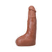 A caramel Realistic Cock Squirting 9.5 Inch Suction Cup Dildo made of Ultraskyn is shown against a white background.