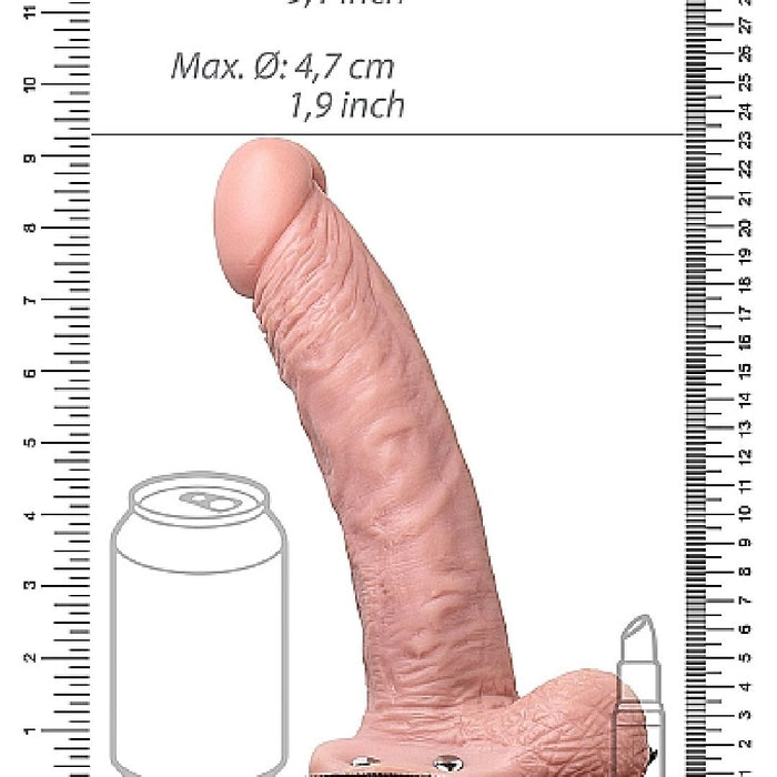 Realrock 7 Inch Hollow Dildo with Balls & Strap-on Harness - Vanilla