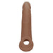 Realrock 9 Inch Penis Extender Sleeve with Ball Strap - Caramel