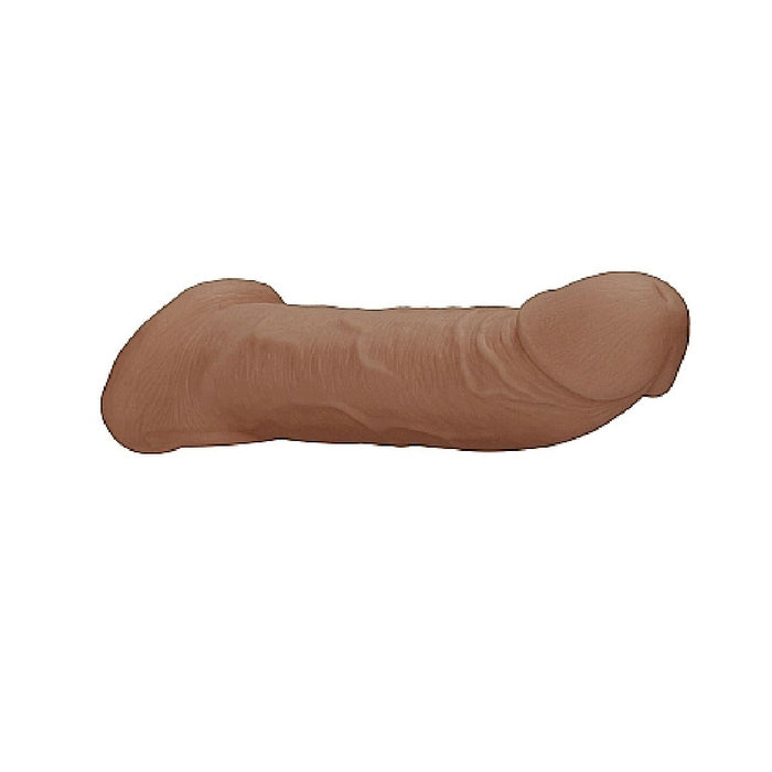 Realrock 9 Inch Penis Extender Sleeve with Ball Strap - Caramel