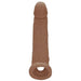 Realrock 9 Inch Penis Extender Sleeve with Ball Strap - Caramel