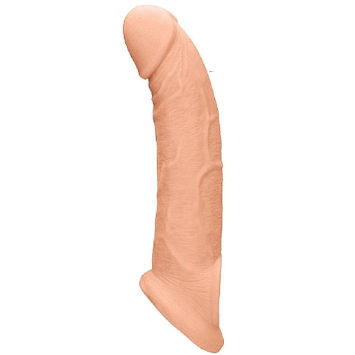 Realrock 9 Inch Penis Extender Sleeve with Ball Strap - Vanilla