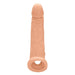 Realrock 9 Inch Penis Extender Sleeve with Ball Strap - Vanilla