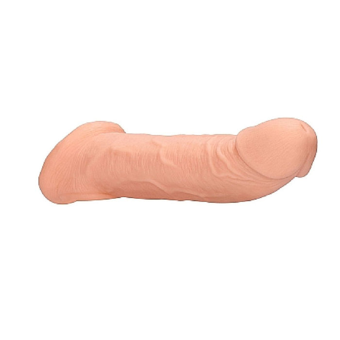 Realrock 9 Inch Penis Extender Sleeve with Ball Strap - Vanilla