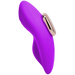 Introducing the Remote Controlled Panty Vibrator for Beginners in a Bag by Doc Johnson. This purple ergonomic personal massager boasts a sleek, curved design with a metallic silver accent on the side. It features smooth surfaces and a form-fitting shape for precise stimulation, crafted from eco-friendly materials. Additionally, it includes a wireless remote control for ultimate convenience.