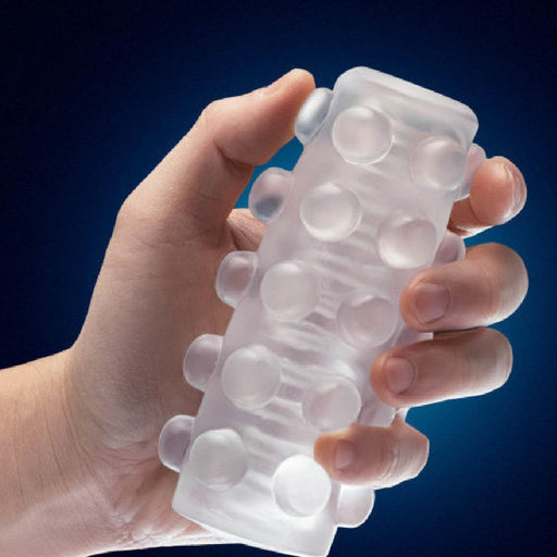 Rize Swich Self Lubricating Glow in the Dark Stroker in model's hand 