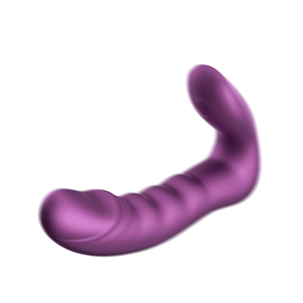 The Rora 2 App-Controlled Rotating G-Spot Vibrator & Clit Stimulator by Honey Play Box is a purple silicone toy with a curved, ribbed shaft and bulbous end for g-spot pleasure, shown on a plain white background.