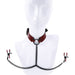 Necklace with a mannequin bust display and two small silhouettes connected by a chain, featuring Saffron Collar with Nipple Clamps from the Sportsheets Intimate Collection.