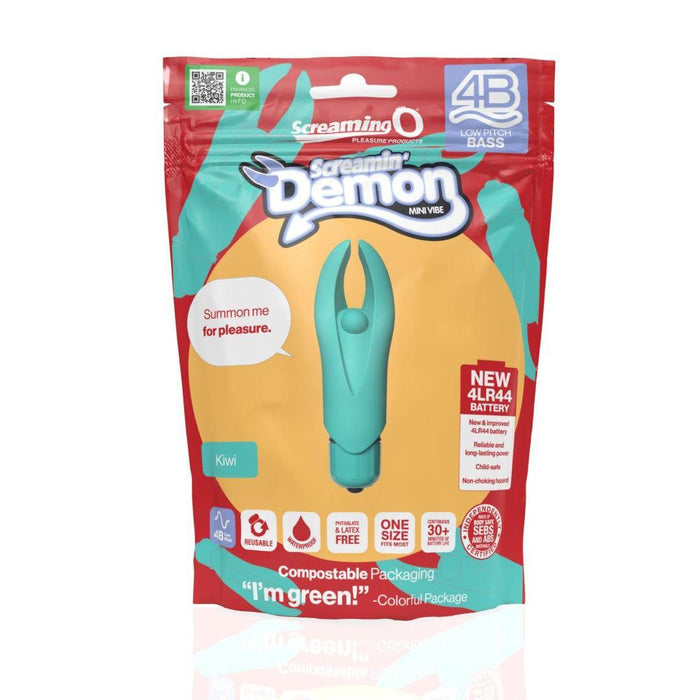 Screamin' Demon 4B Rumbly Bullet Vibrator - Mint Green package 