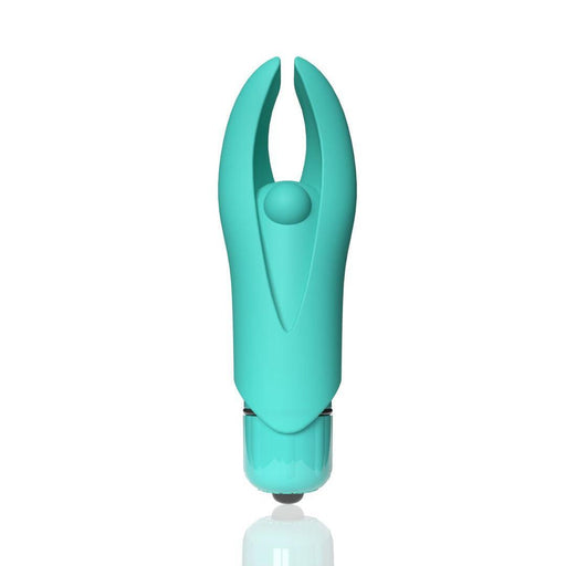 Screamin' Demon 4B Rumbly Bullet Vibrator - Mint Green upright on white background 