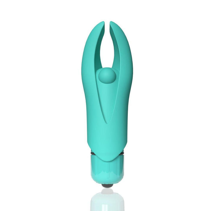 Screamin' Demon 4B Rumbly Bullet Vibrator - Mint Green upright on white background 