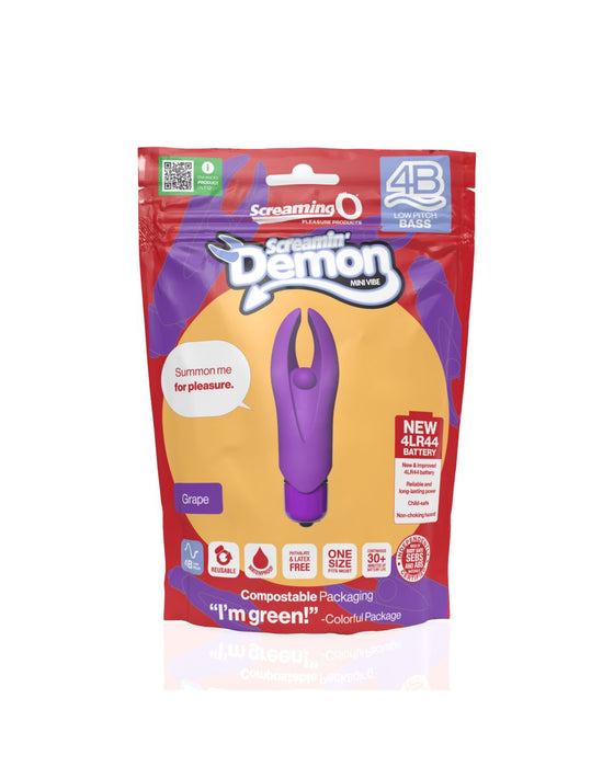 Screamin' Demon 4B Rumbly Bullet Vibrator - Purple package 