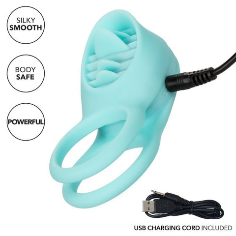 French Kiss Silicone Vibrating Cock Ring for Couples