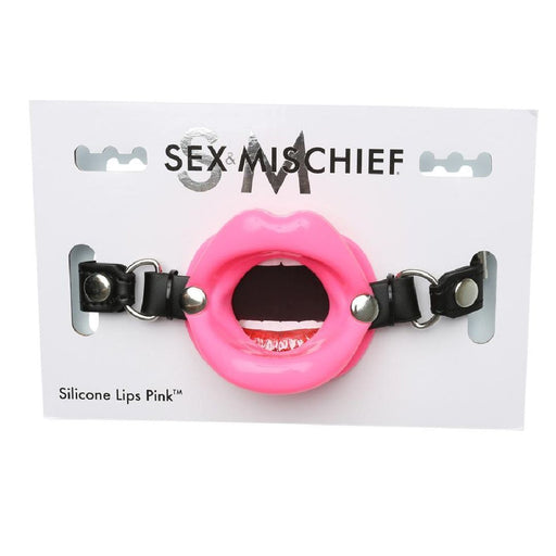 Sex and Mischief Silicone Lip Shaped Mouth Gag - Pink
