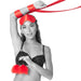 Sex & Black and White Photo of Model Wearing Mischief Amor Beginner Red Bondage Kit