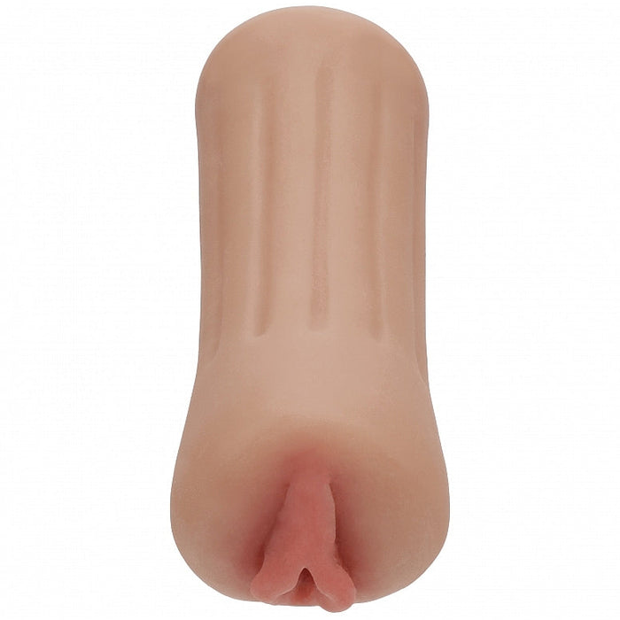 The Bettie Blowkiss Pinup Fantasy Pocket Pussy features a lifelike silicone sleeve with a vaginal opening and textured, rounded exterior, offering a classic pleasure experience inspired by vintage glamour.