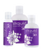 Three bottles of Sliquid Silk Water/Silicone Hybrid Lubricant in different sizes, featuring a purple and white color scheme and a floral motif.