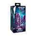 The Siphon Tentacle Squirting Purple Penis Enhancer comes in a box with aquatic graphics and a purple octopus, showing its bumpy, ridged tentacle sleeve. Packaging lists "2 ways to squirt!" and includes both a syringe and a bulb.