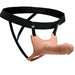 Size Matters Hollow Silicone Strap-On Harness + Dildo Set - Vanilla against a white background