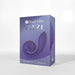 The product box for the Snail Gizi Compact Ultra Powerful 2 Motor Dual Stimulating Vibrator - Purple features an image of a purple dual-stimulation vibrator. The design is predominantly purple with white text, including the tagline "Unroll your G pleasure." The Snail Vibe logo is displayed at the top-left corner.