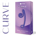 A SVibe "Snail Vibe Curve Ultra" product box in purple, showcasing an image of the curved massage device prominently. The gradient background complements the tagline "Unroll your pleasure" at the bottom. The word "CURVE" is written vertically, emphasizing its Slide 'n Roll Technology for enhanced G-spot stimulation.
