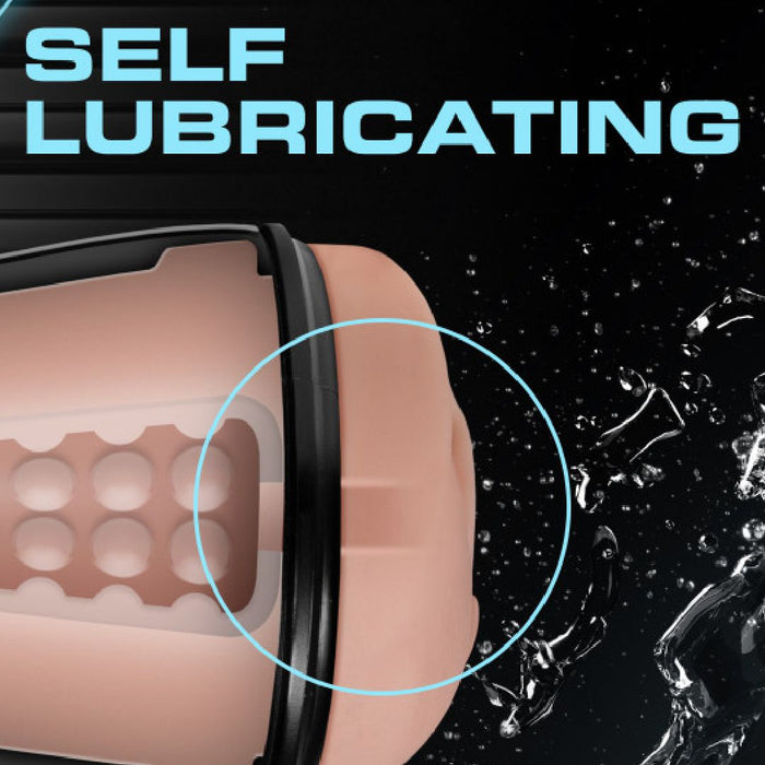 Advanced personal device, known as the Blush Soft and Wet Pussy Self Lubricating Stroker with Pleasure Orbs - Vanilla, with the highlighted feature.