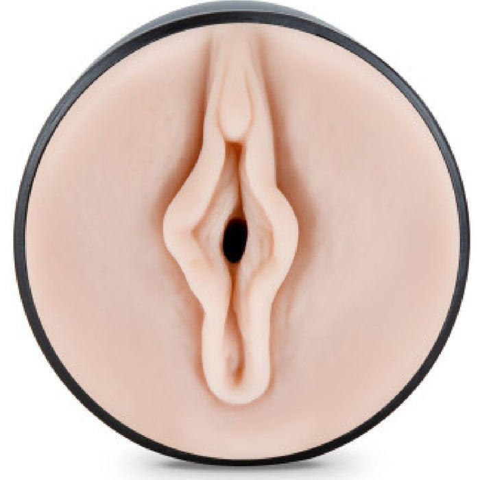 Soft and Wet Pussy with Ridges and Orbs - Self Lubricating Stroker - Vanilla front view of the stroker