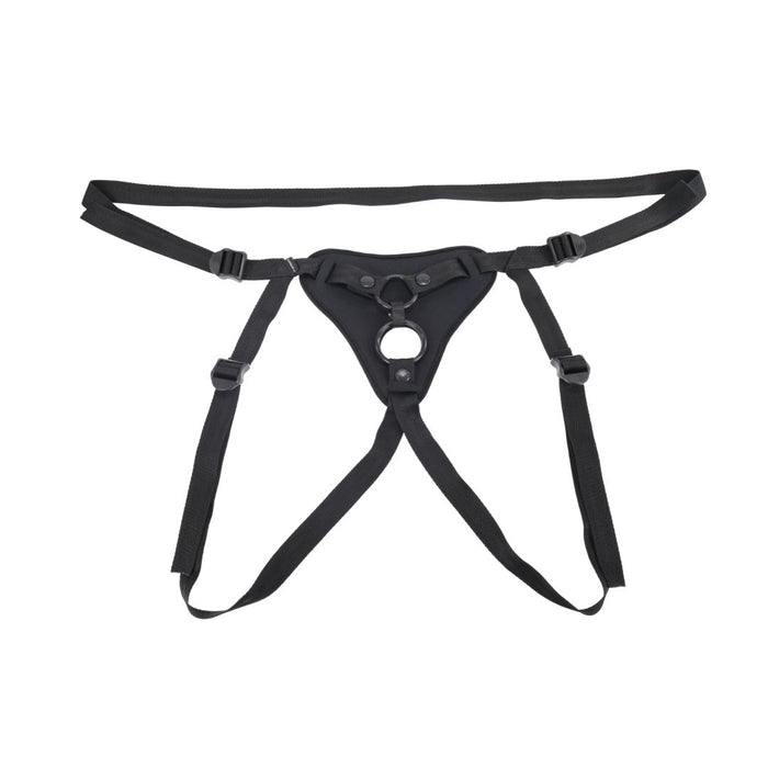 Sportsheets Dual Desires Double Penetration Strap On Harness isolated on a white background.